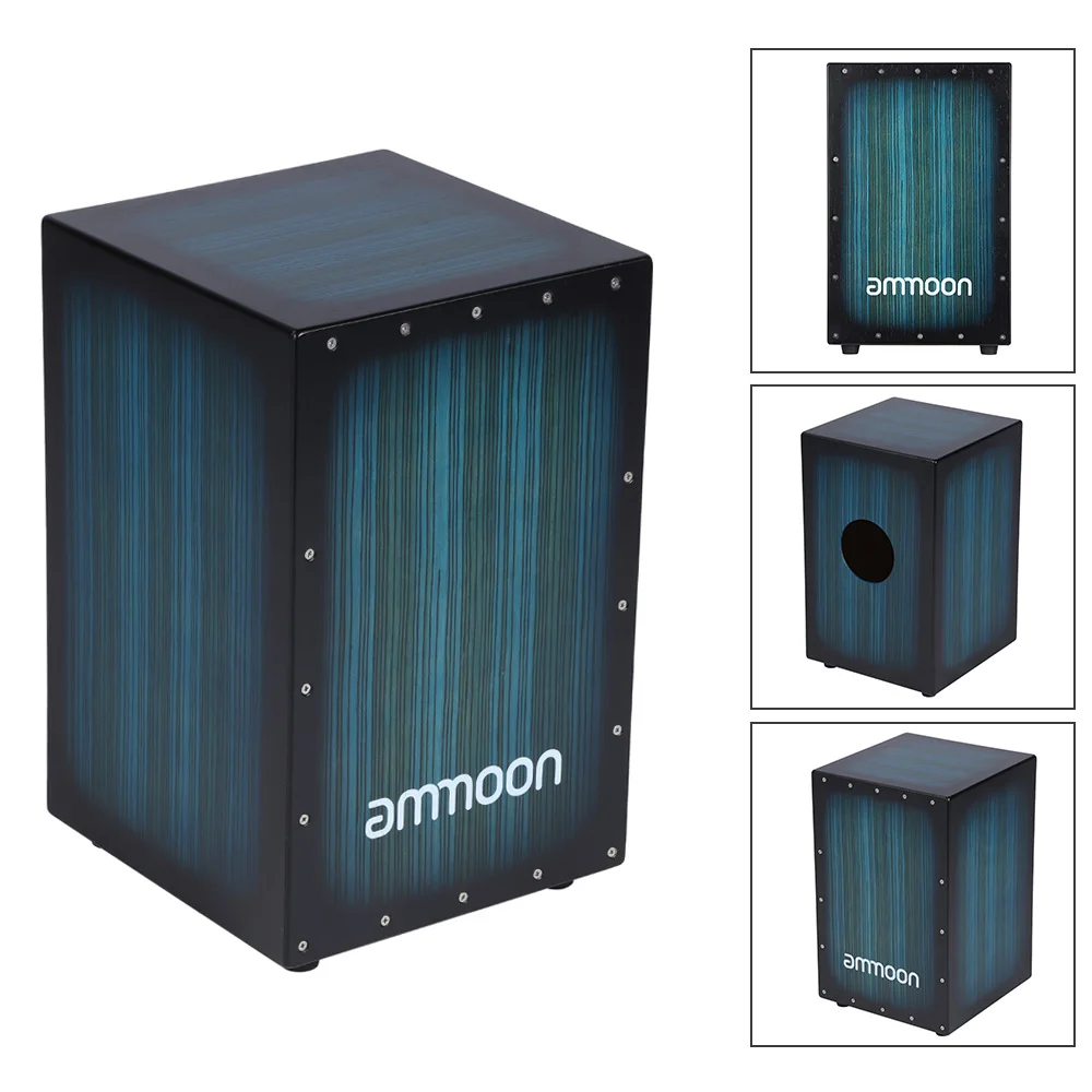 Ammoon Cajon Drum дорожная компактная коробка барабан кахон плоский ручной барабан ударный инструмент со стингами резиновые ножки