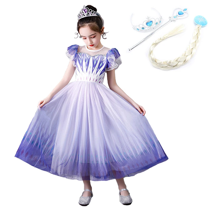 Костюм Эльзы для девочек косплей аниме Снежная королева 2 фэнтези платье