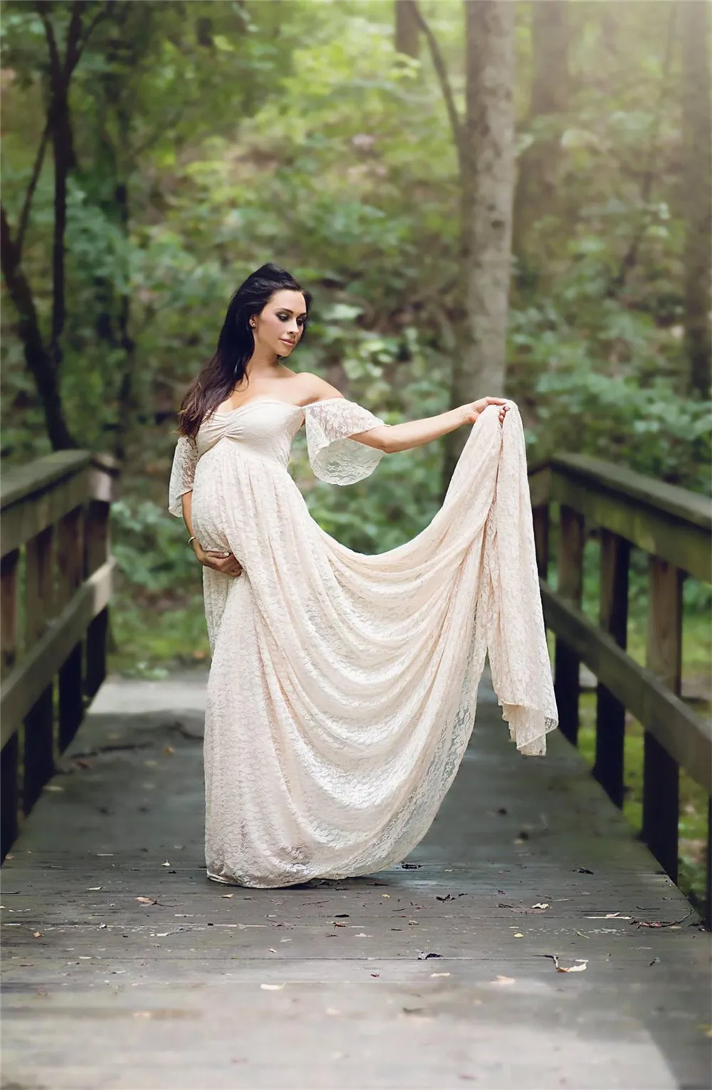 New Lace Maternity Dresses Elegence Pregnancy Dress Photography Long Pregnant Women Maxi Gown For Baby Shower Photo Shoots Props (4)