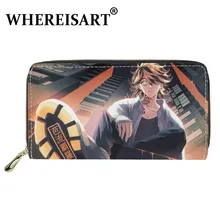 

WHEREISART Luxury Design Anime Tokyo Revengers Women PU Leather Long Wallet Porcelain Kazutora Pattern Money Credit Card Purses