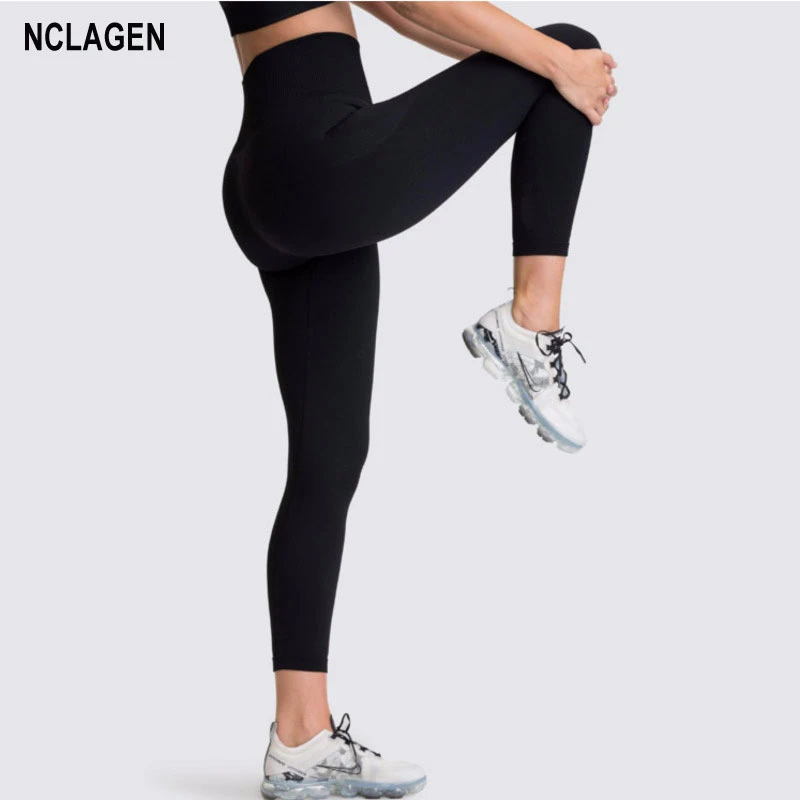 NCLAGEN Seamless Leggings High Waist Yoga Pants Fitness Sexy Breathable Gym  Workout Squat Proof Quick Dry Black Knitting Tights|Yoga Pants| - AliExpress