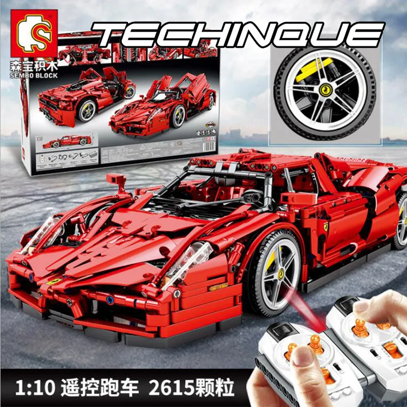 701020 Technic RC красный автомобиль супер гоночный автомобиль Enzo пульт дистанционного управления 1:10 строительные блоки кирпичи детские игрушки Рождественский подарок