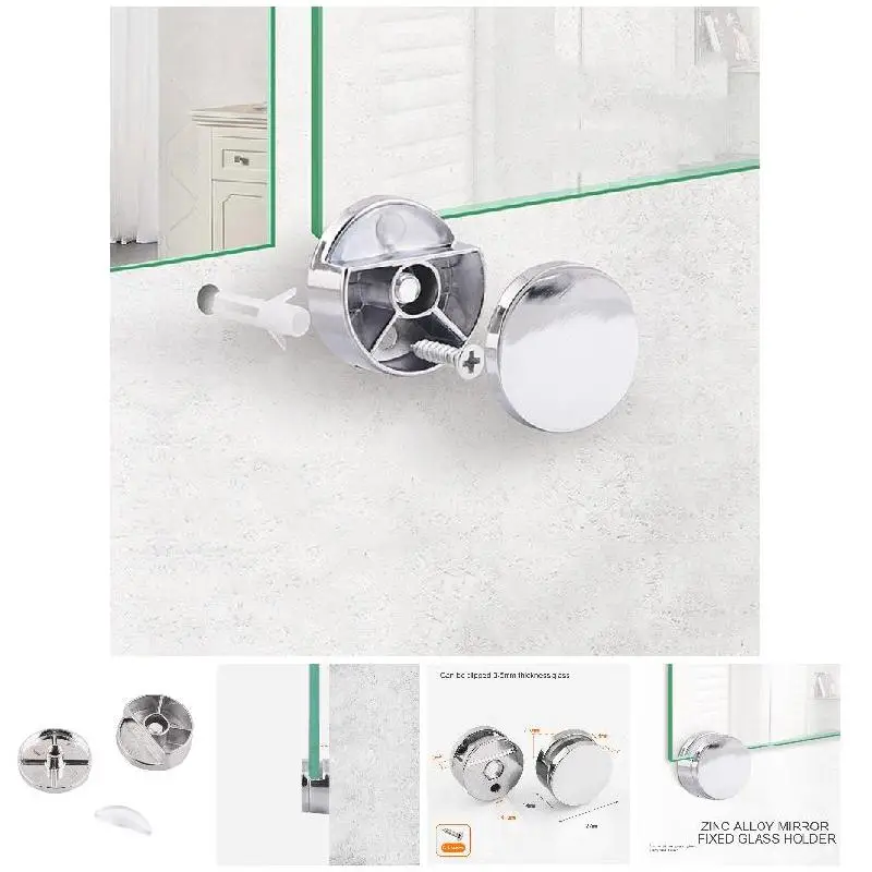 Hot 4 Pcs Glass Clamp Bathroom Mirror Clips Zinc Alloy Glass Clip Shelf Support Brackets Holder Fq Ing Glass Clamps Aliexpress