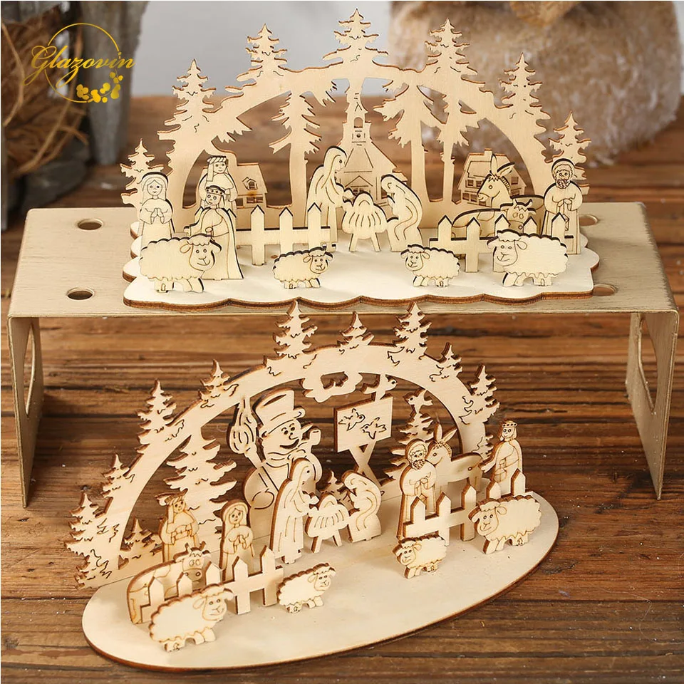

Christmas Home Decorations Wooden Ornaments Santa Claus Christmas Tree Diy Decorations Merry New Year Party 2020