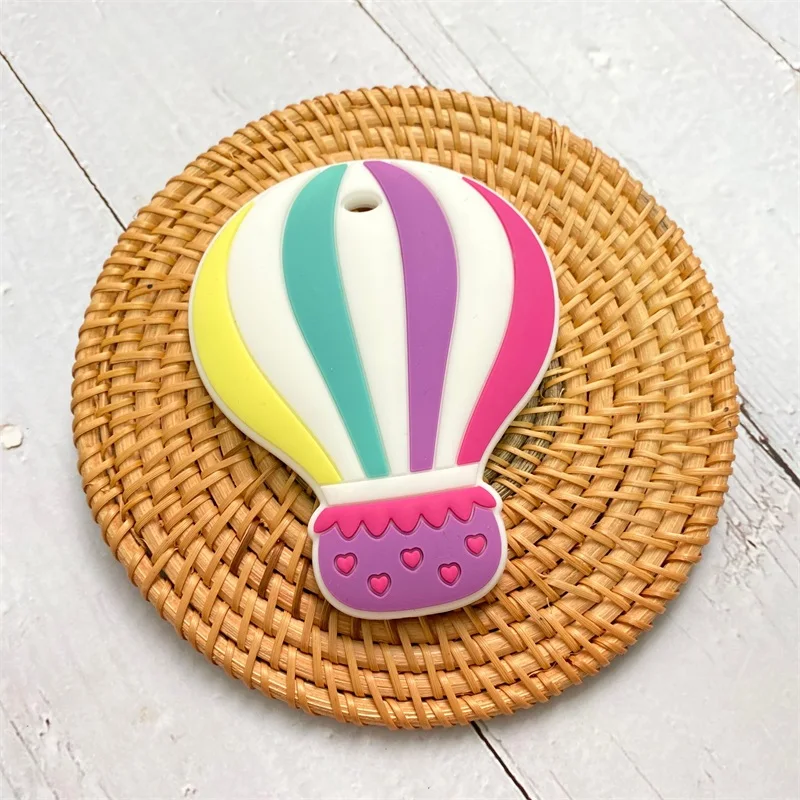 1pcs Silicone Teethers  Hot Air Balloon Shape BPA Free Tiny Rod Food Grade Silicone Baby Teethers Teething Toy 5