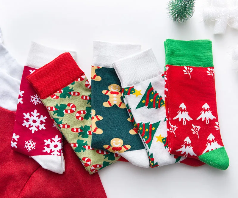 Рождественские хлопчатобумажные носки унисекс плотные милые удобные короткие носки в полоску с рисунком животных из мультфильма; ; европейские размеры 37-43; Meias