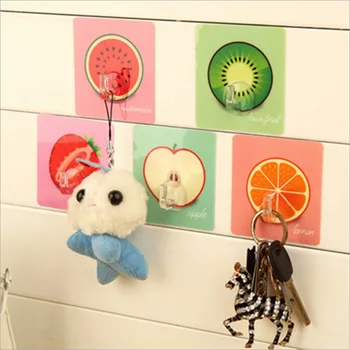 

Creative Fruit Nailless Seemless Viscose Door Hook Kitchen Bathroom Wall Multi Adhesive Hook