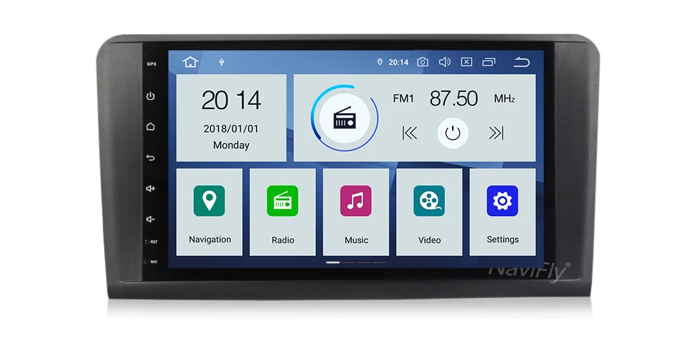 NaviFly ips DSP 4G+ 64G Android 9,0 автомобильный Радио gps для Benz ML Class W164 ML350 ML500 X164 GL320 9 дюймов 2 Din wifi BT, RDS без DVD
