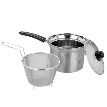 

Stainless Steel Soup Pot Gas Induction Cooking Pot Kitchen Oil Soup Milk Sauce Pot with Net (16cm)
