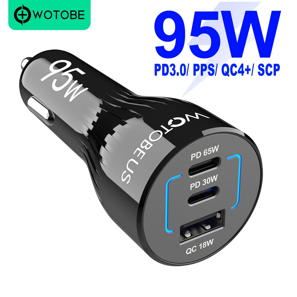 samsung car charger 25w 95W USB C Car Charger,3-port PPS/PD 65W/45W/30W/20W QC3.0 18W  for xiaomi HUAWEI TYPE C laptop tablet iphone 13/12 S20/21Note 10 best usb car charger Car Chargers