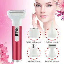5 в 1 триммер для волос в носу, электрический резак для удаления бровей и бритья для женщин, инструмент для ухода за лицом T4MB