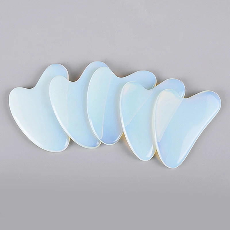 White Natural Opal Jade Roller Guasha Scraper For Face Gua Sha Massage Tool Facial Roller Massager Guasha Board Jade Massager