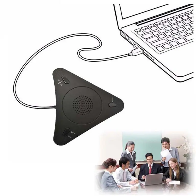 Usb Настольный компьютер конференции круглый конденсаторный микрофон динамик телефон для деловых видео встреч