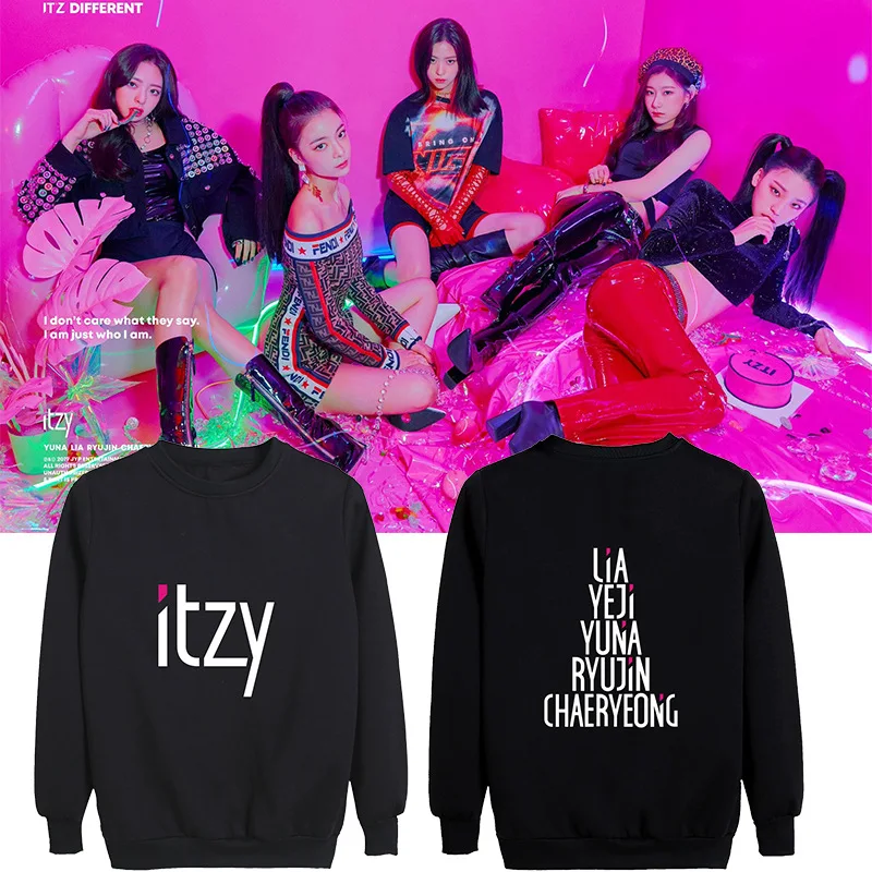Kpop ITZY YUNA RYUJIN CHAERYEONG LIA YEJI толстовки с круглым вырезом Топы с длинными рукавами пуловеры толстовка PT1071
