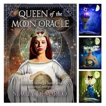 

44PCS Queen Of The Moon Oracle Tarot Cards Durable Fun Tarot Game Cards For Party Home Holiday Use