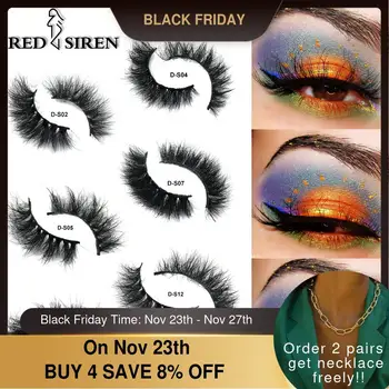 

RED SIREN Eyelashes Thick Fluffy Mink Lashes Cruelty Free Short Natural Lashes Handmade Fake Eyelashes Makeup Mink Eyelashes