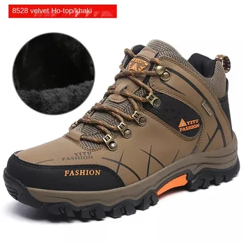

Winter snow boots waterproof leather travel leisure running super warm men's mountaineering work high top outdoor sports shoes