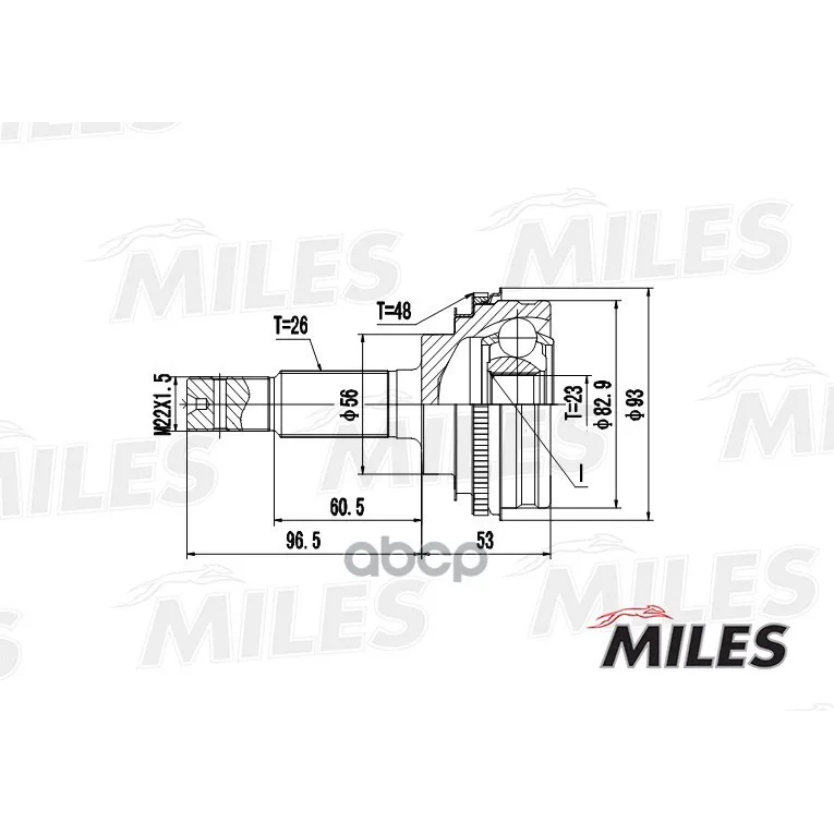 Шрус Toyota Carina T170/R190/Corolla Vi-Viii E90-E110 1.3-2.0d 83-02 Нар. Abs Miles Ga20468 Miles арт. GA20468