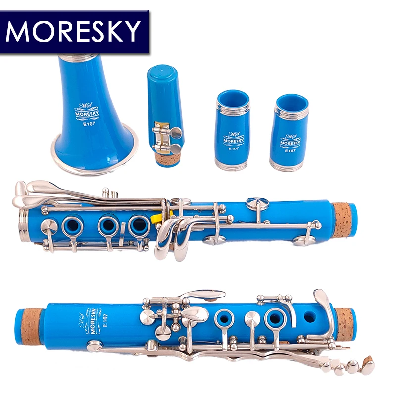 MORESKY Bb Clarinet 17 Keys Sib Klarnet Wathet Blue Clarinete E107