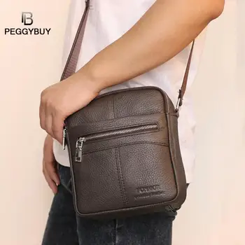 

Vintage Leather Bags for Man Genuine Leather Crossbody Bag Shoulder Bag Men Travel Solid Crossbody Messenger Handbag