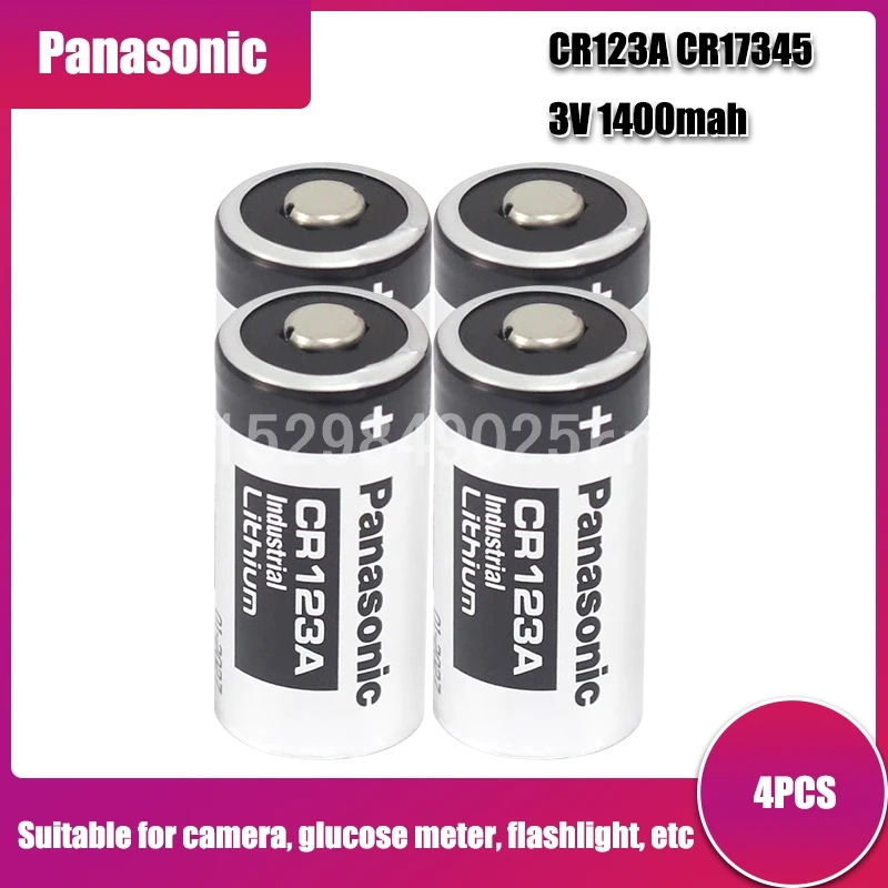 4pcs Panasonic Lithium battery CR123 CR123A CR17345 3v Non-rechargeable Batteries for Camera Gas meter primary dry | Электроника