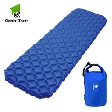 GeerTop Сверхлегкий походный коврик подушка кровать с подушкой сухой мешок насос надувной кемпинг надувной матрас спальный коврик открытый туристический