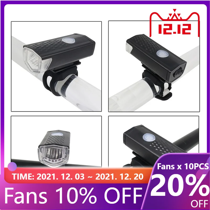 Hot Sale Bike Light USB LED Rechargeable 300 Lumens Bicycle Lamp Mountain Cycle Front Headlight Flashlight | Спорт и развлечения