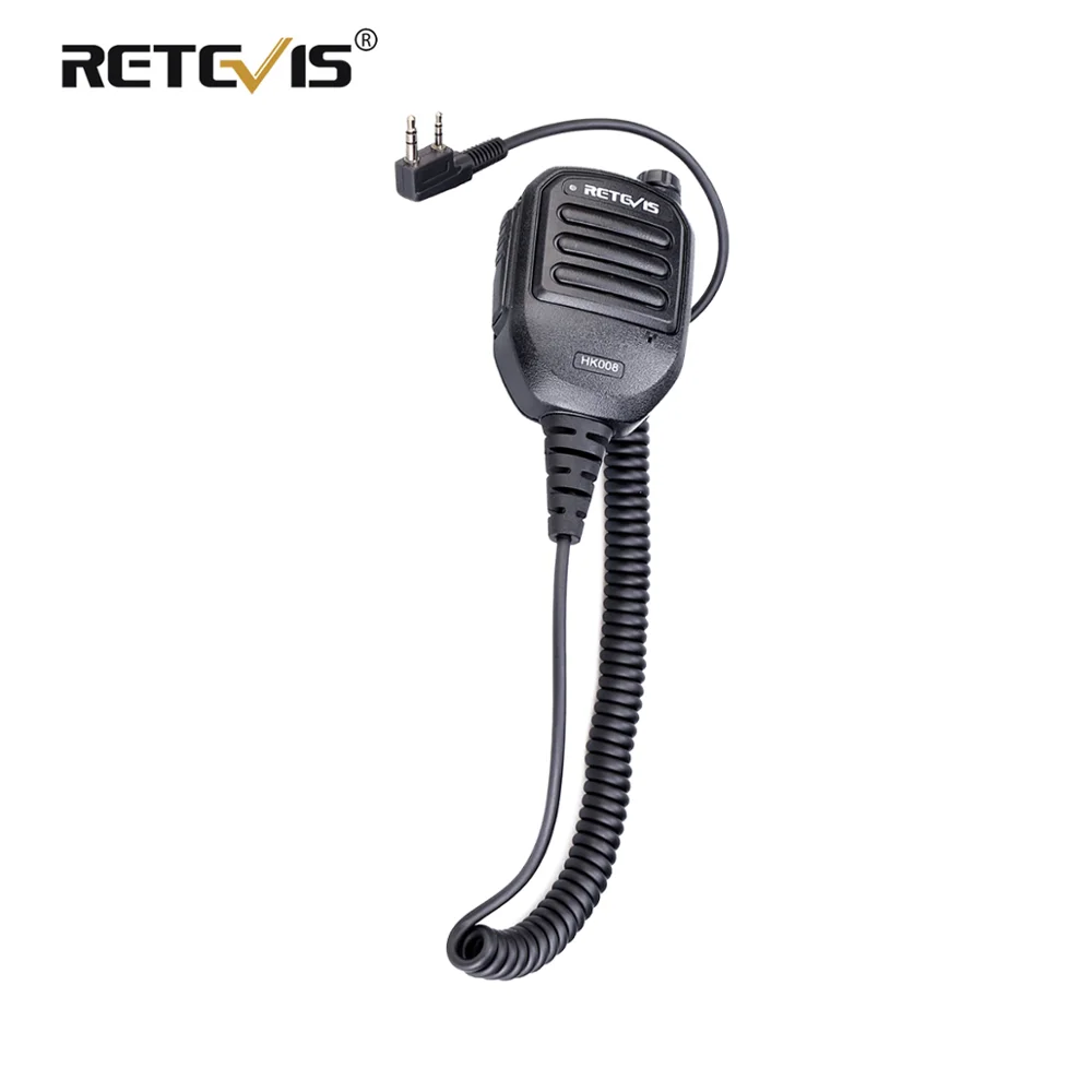 Портативный Перезаряжаемый микрофон Retevis HK008 с 2 контактами для Kenwood Baofeng RT3S RT3 RT22