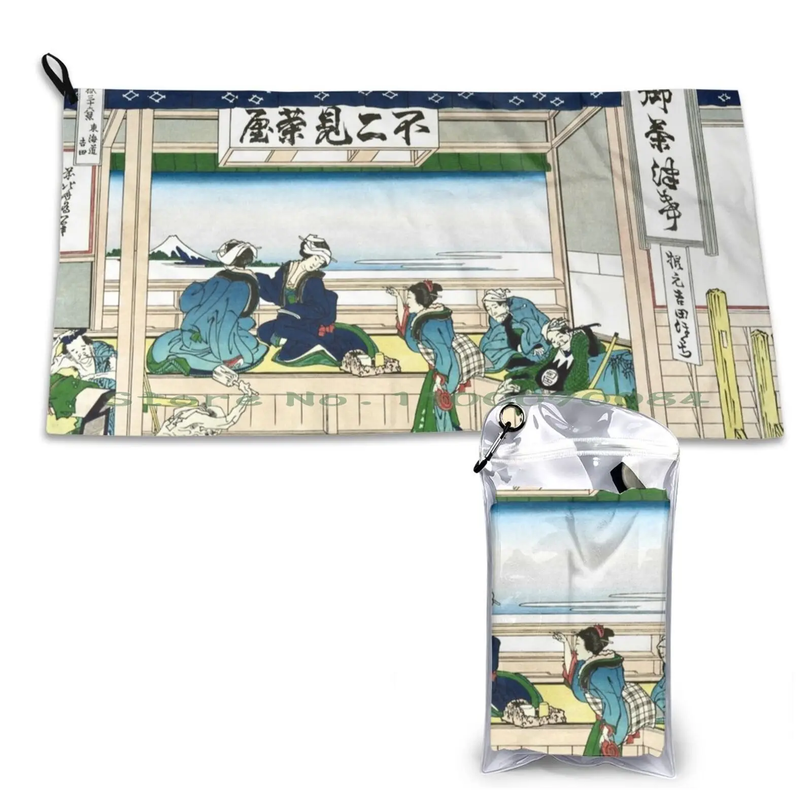 Фото Полотенце Yoshida On The Tokaido от Katsushika Hokusai, быстросохнущее полотенце для спортзала, портативное банное полотенце для занятий спортом, гоночный велосипед, Grandprix №1