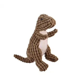 

Dinosaur Squeak Toys Durable Pet Dog Puppy Plush Sound Chew Dog Toys for Small and Medium Dogs 1pc Brown