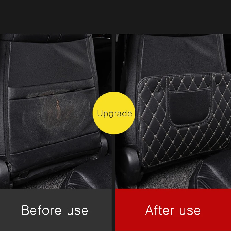 PU Leather Anti-Child-Kick Pad for Car Waterproof Seat Back Protector Cover Universal Auto Anti Mud Dirt Pads with Storage Bag