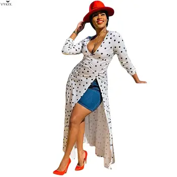 

2020 Women Summer Maxi Dress Sexy O-neck Long Dress Long Sleeve Dot Print Party Night Club Bandage Casual Dress Elegant Vestidos