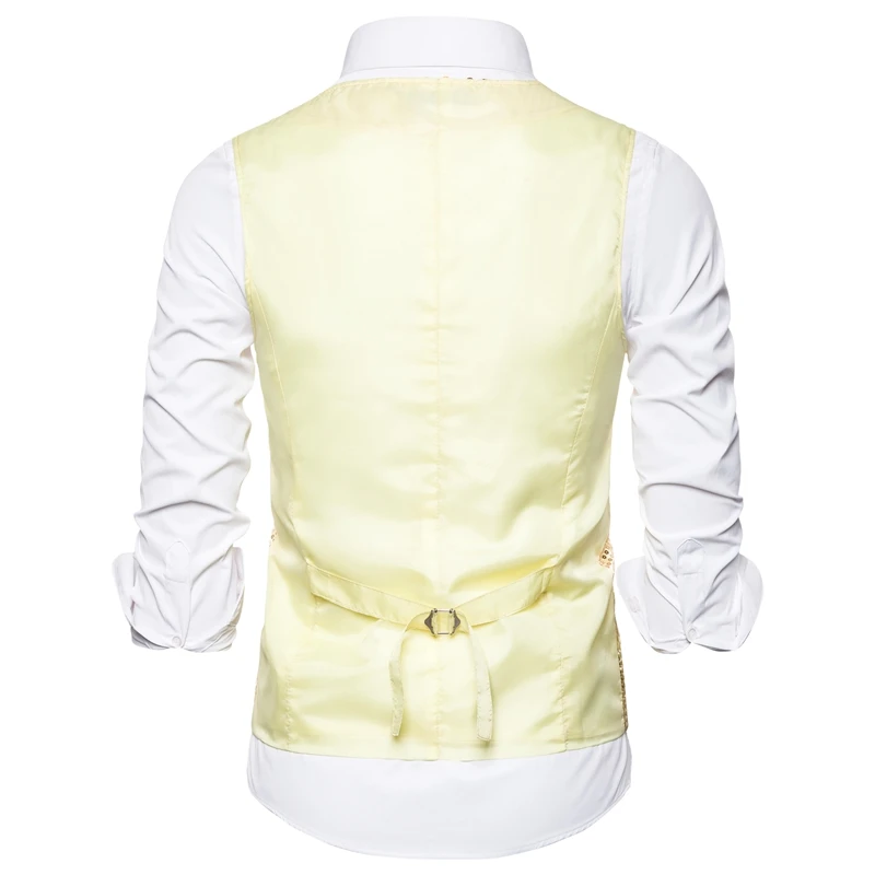 HEFLASHOR Модные мужские жилеты костюмы Slim Fit блестящие золотые цветные Dj сценические мужские жилеты с блестками плюс размер S-2XL