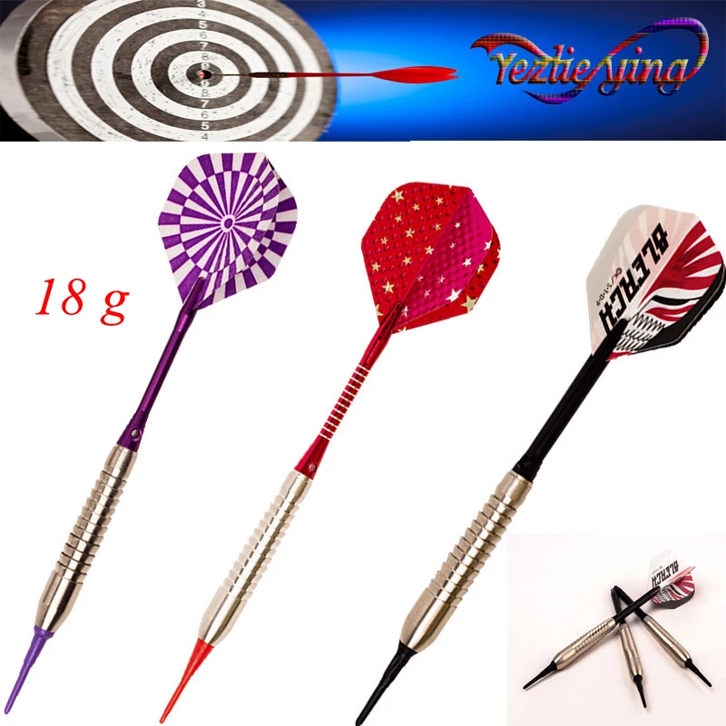 18g 3pcs Steel/Sluminum Safe Dart with Soft Tip Indoor Sport Darts With
