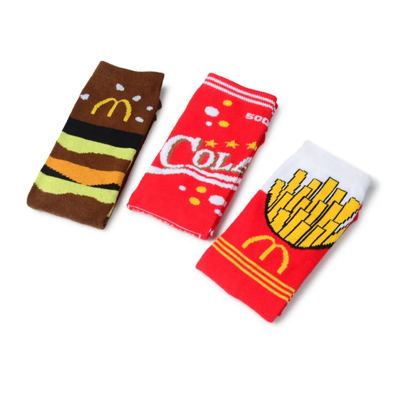 Забавные носки в стиле Харадзюку с изображением картофеля фри; японские креативные Носки с рисунком; женские носки; Новинка; Calcetines Mujer Sokken; милые носки для девочек