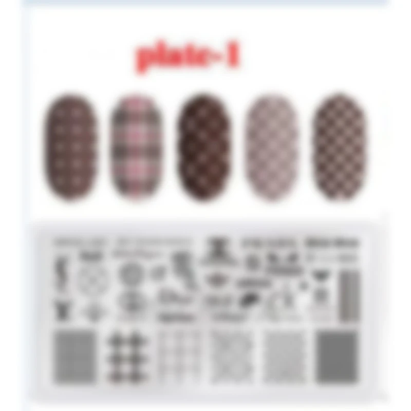 

2020new luxury brand logo nail stamping plate Template Image nail art stamping plates Manicure Stencil Set For Nail Stamping