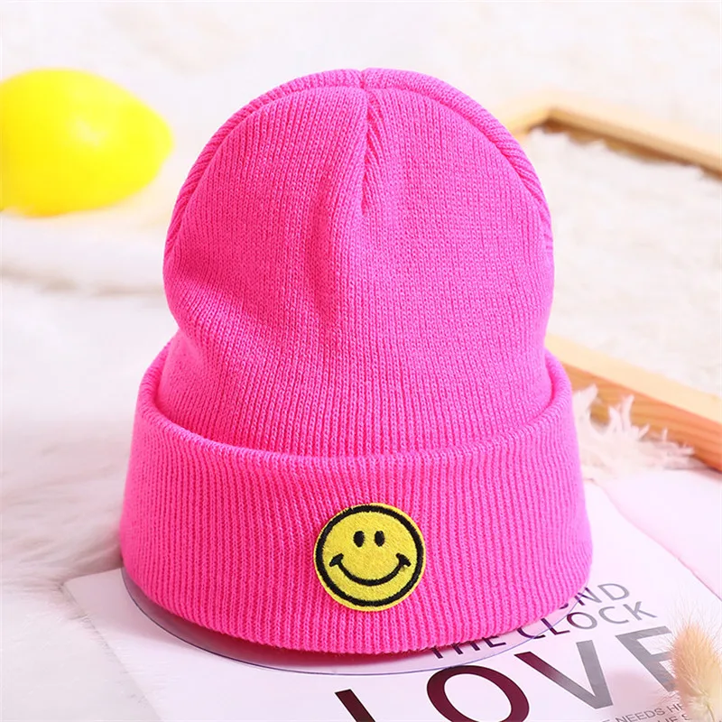 Новые осенние зимние вязаные детские шапки для девочек и мальчиков вязание крючком Детская шапка теплая детская шапка - Цвет: rose