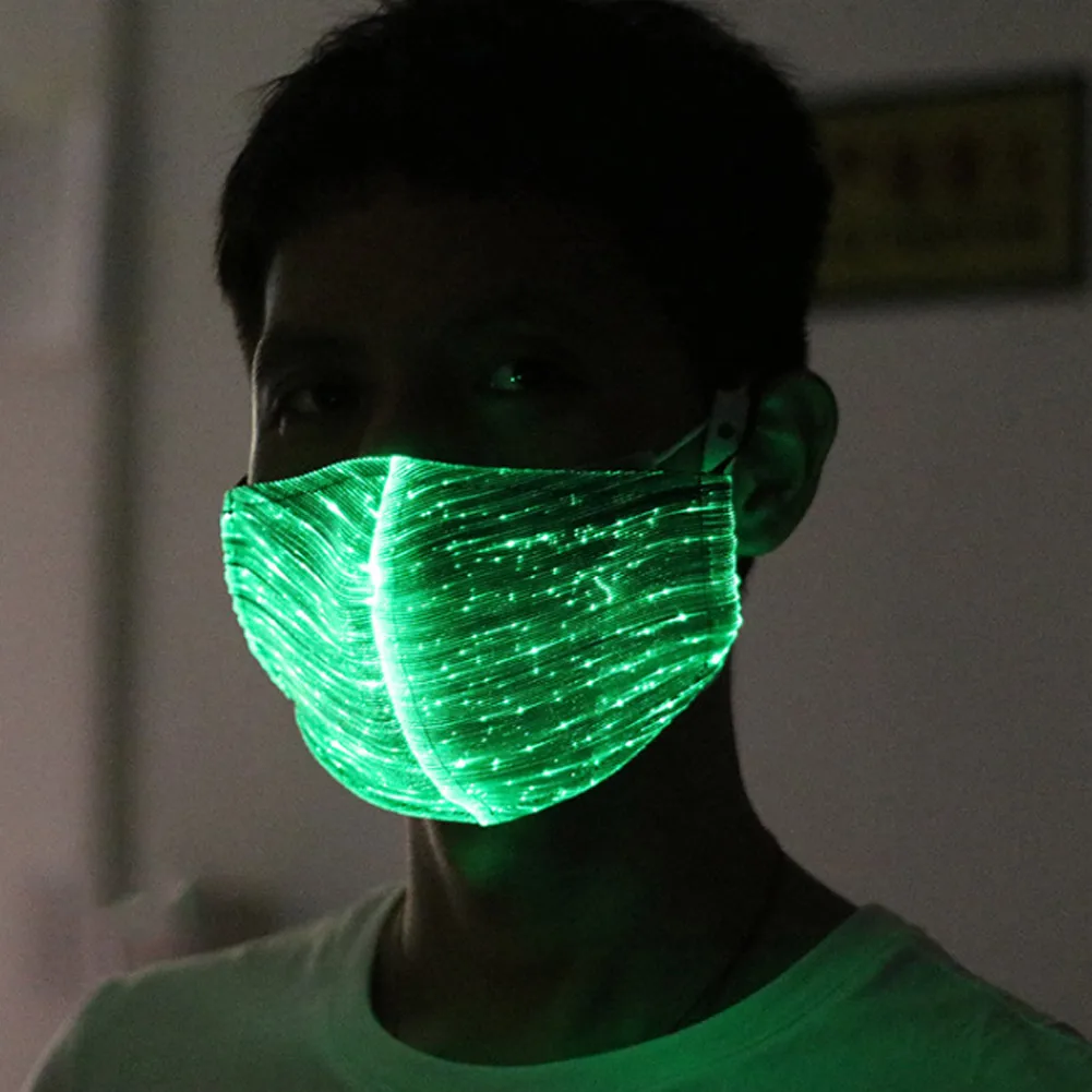СВЕТОДИОДНЫЙ мигающий маска заряжаемая красочная Пылезащитная маска волоконно-оптическая Тканевая маска FDC99