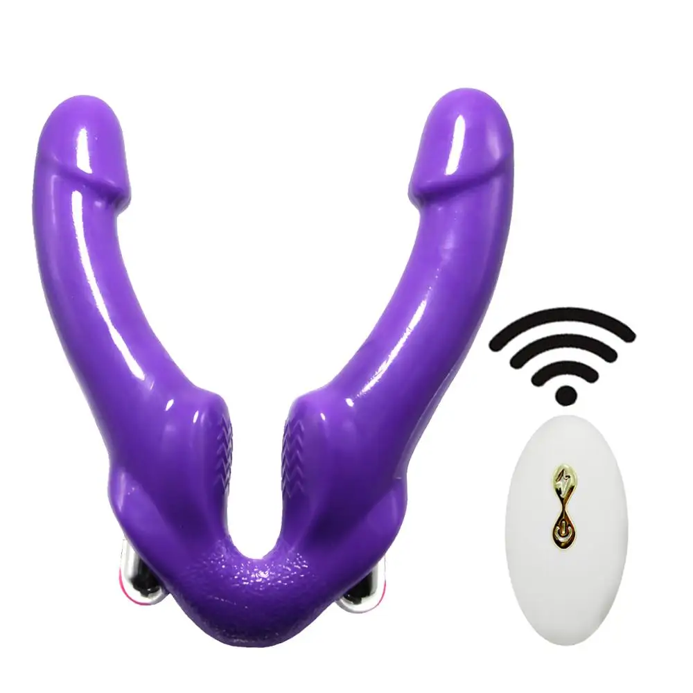 Adults Strapless Strap-on Dildo Vibrator Women for Couples Double Head Vibrators Wireless Remote Lesbian G Spot Sex Toy | Красота и
