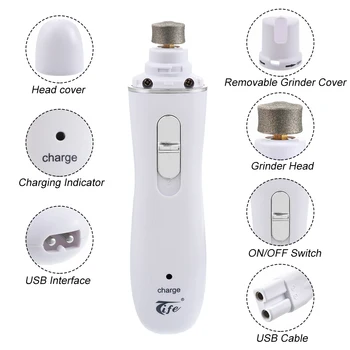 

Quality Rechargeable Dog Nail Grinders USB Charging Pet Nail Clippers Quiet Electric Dog Cat Paws Nail Grooming Trimmer Tools