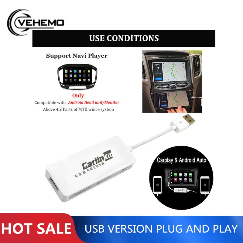 

Car Link Dongle USB Portable Navigation Player Plug Play Auto Smart Link Dongle for Apple CarPlay Android System Smart Link GPS