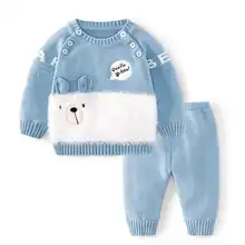 Весенне-осенний костюм со свитером; куртка-кардиган для новорожденных; детский трикотаж; 6