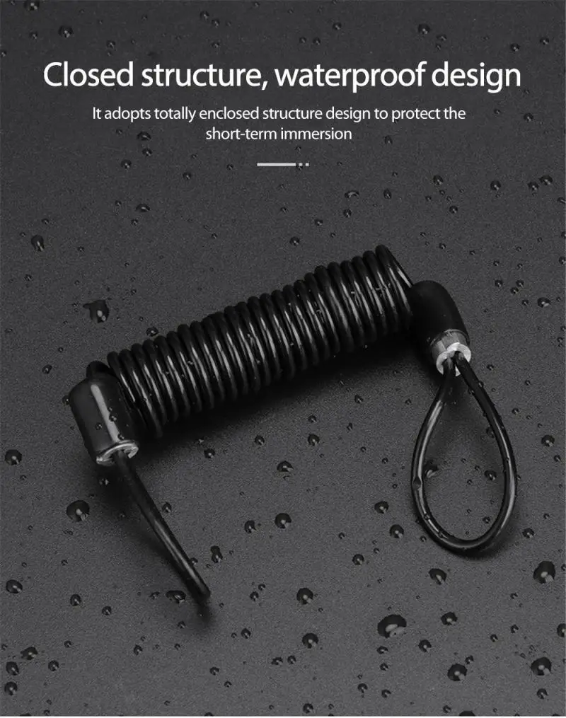 2021 Portable Universal 1.2M Wire Bicycle Lock Spring Reminder Anti-theft Rope for Motorcycles Bikes Scooters Safety Lanyar | Спорт и