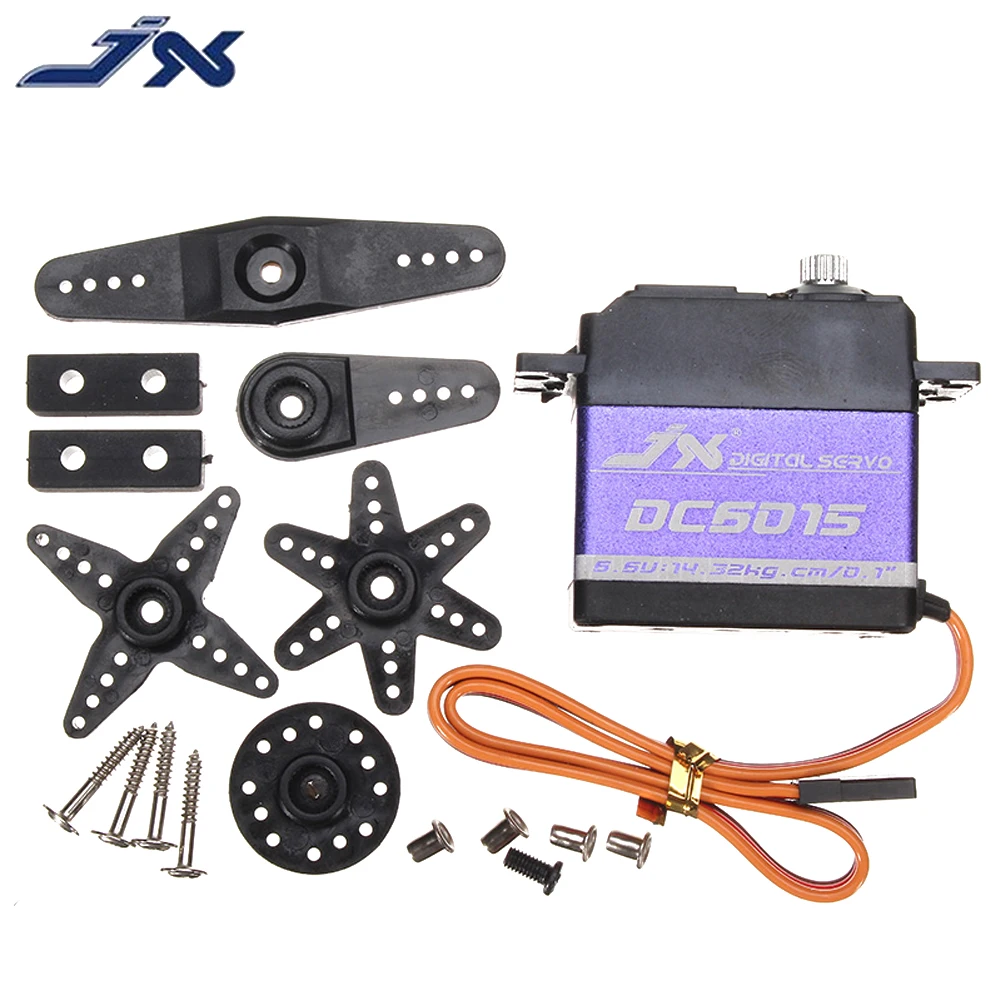 JX DC6015 15 кг Бессердечный металлический редуктор с высоким крутящим моментом цифровой сервопривод для радиоуправляемого автомобиля 6,6 сек 1/8 в 1/10