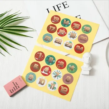

free shipping 1200pcs/pack Christmas Sticker New Digital Seal Sticker Cake Box Candy Bag Sticker supply for chrismas