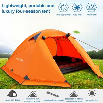 

Outdoor Double Camping Tent Double Layer with Aluminum Rod Beach Tent Travel Waterproof Awning Tent Ultralight Outdoor Folding