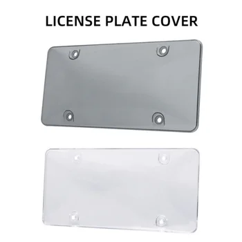 

2Pcs Clear Smoke License Plate Frame American License Plate Protection Frame