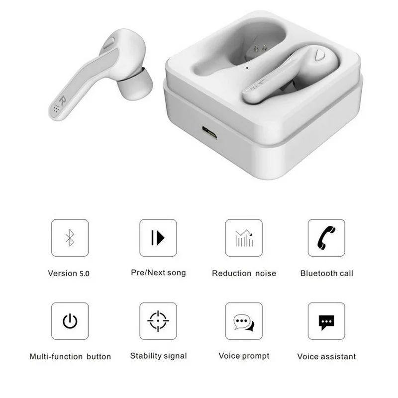 T88 TWS 3D стерео беспроводные bluetooth-наушники водонепроницаемые наушники с сенсорным управлением Hifi bluetooth-гарнитура с зарядным устройством
