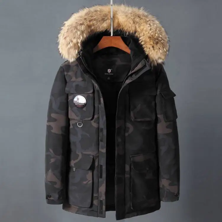 Black Camouflage Camouflage Winter Duck Down Parkas Men Casual Outwear Down Jackets Male Thick Down Coat Fashion Snow Puffer Jacket JK-9588 - Цвет: Black Camouflage
