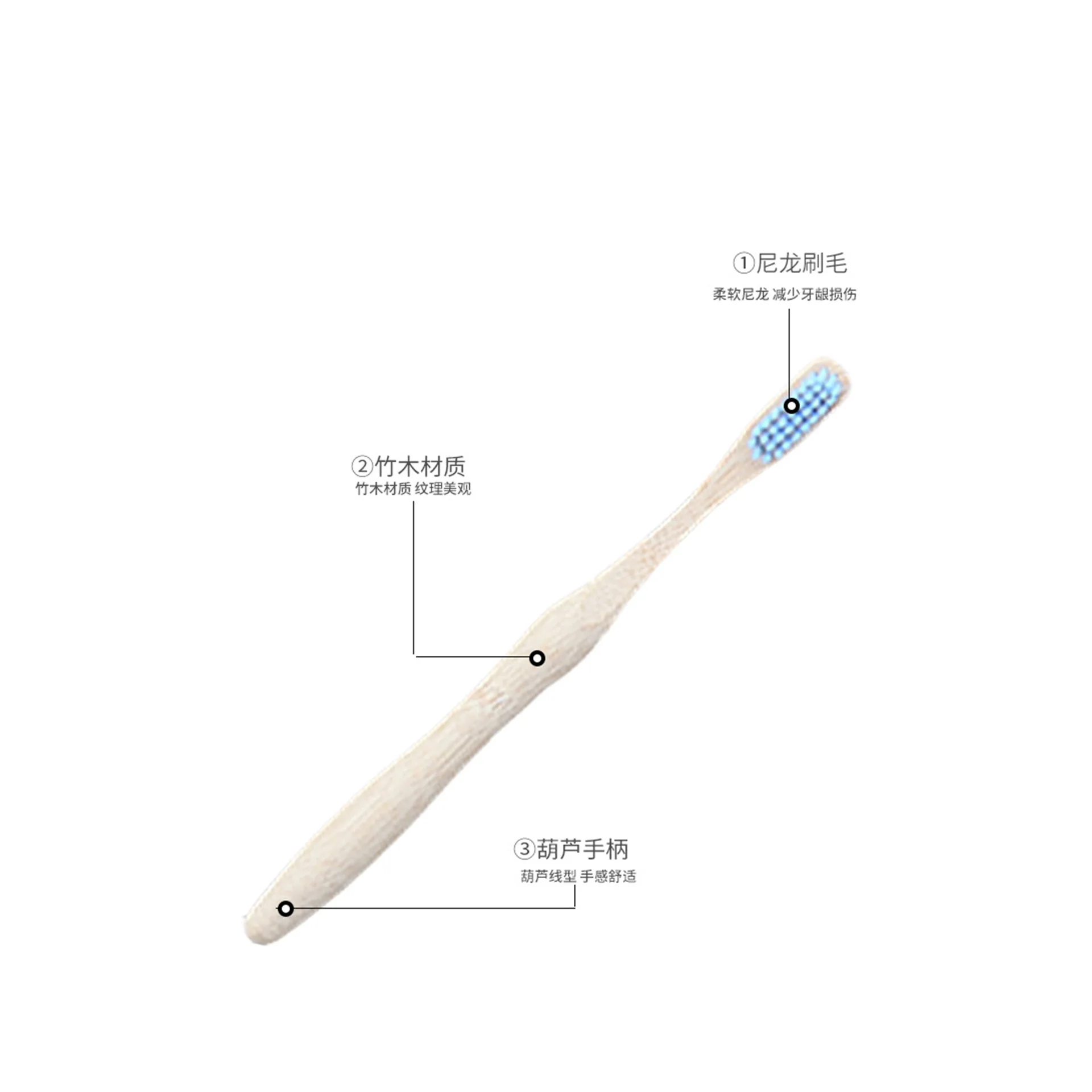 Natural Bamboo Handle Toothbtush For Adults Fashion Soft Toothbrush With Base